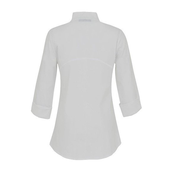 Women's White Blouse Size XS Zip Up 3/4 Sleeve Dressy Hi-Low NWT Ever Sassy - Picture 3 of 5